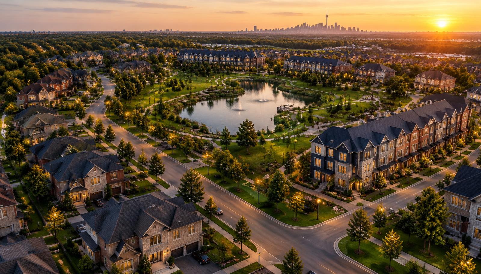 Aerial view of an HKTE master planned residential community